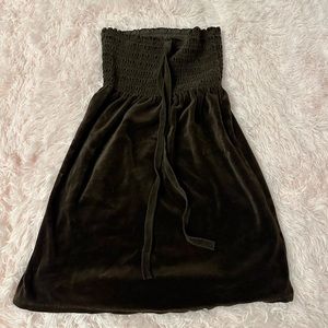 VINTAGE SIZE MEDIUM JUICY COUTURE VELOUR HALTER TOP DRESS BROWN